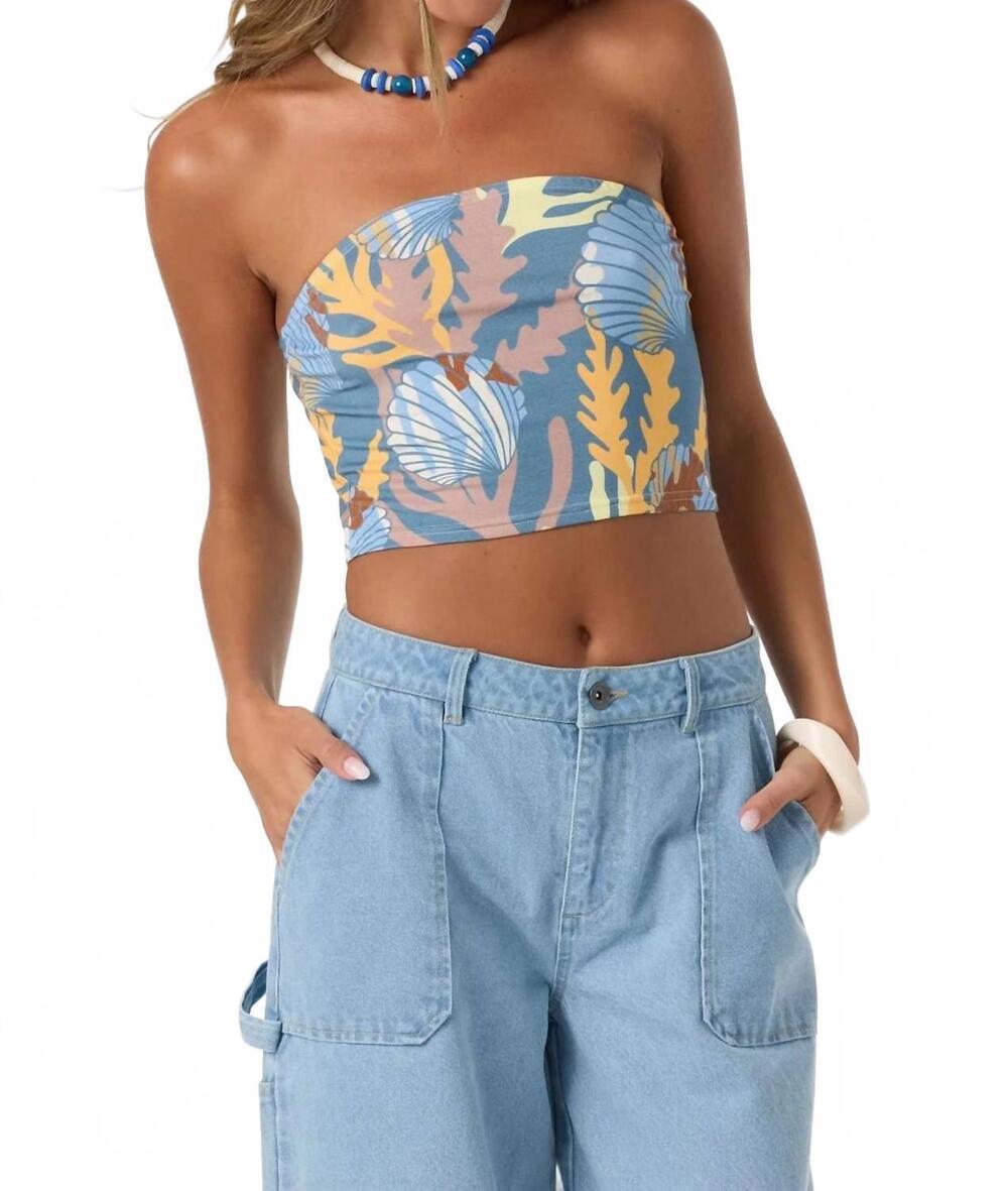NEW O'NEILL adeline geo tube top in captain's blue